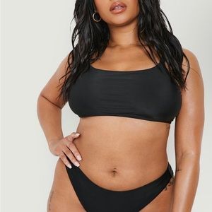 Plus crop high leg bikini set